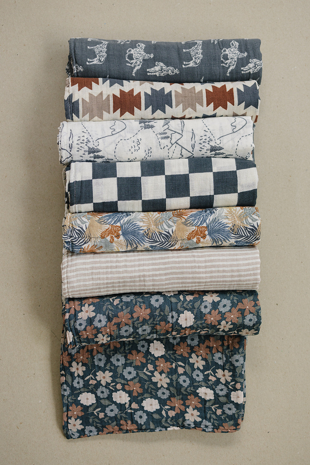 Taupe Stripe Muslin Swaddle Blanket - HoneyBug