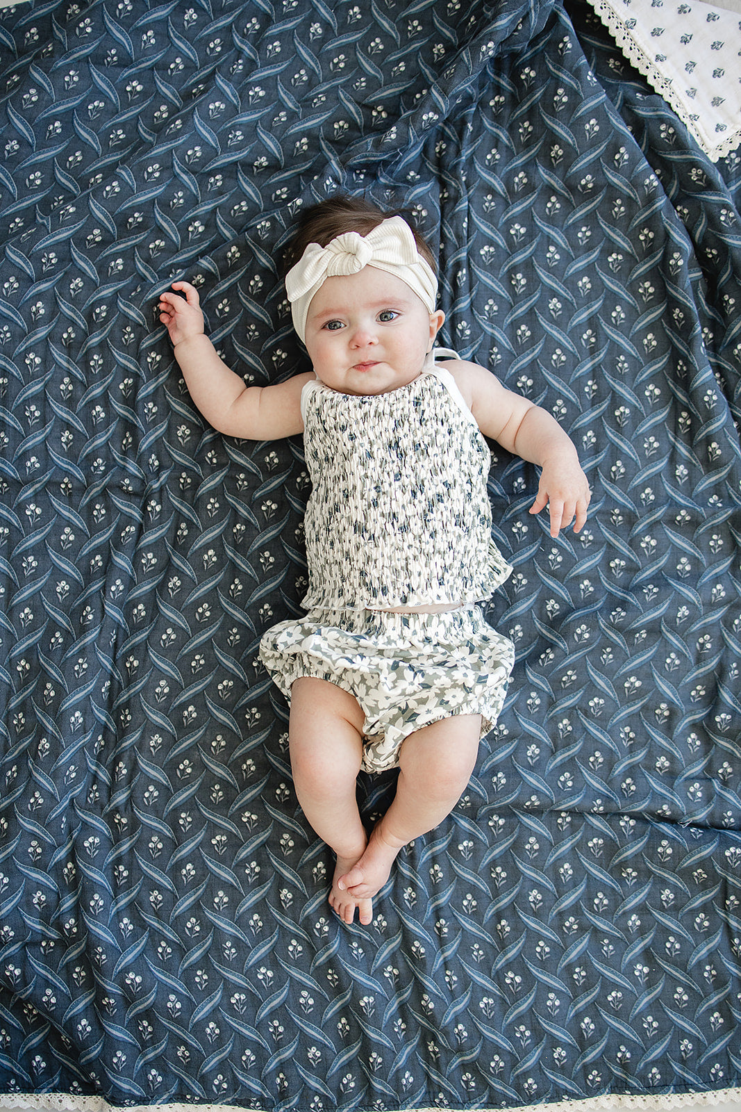 Ruched Floral Bloomer Set - HoneyBug