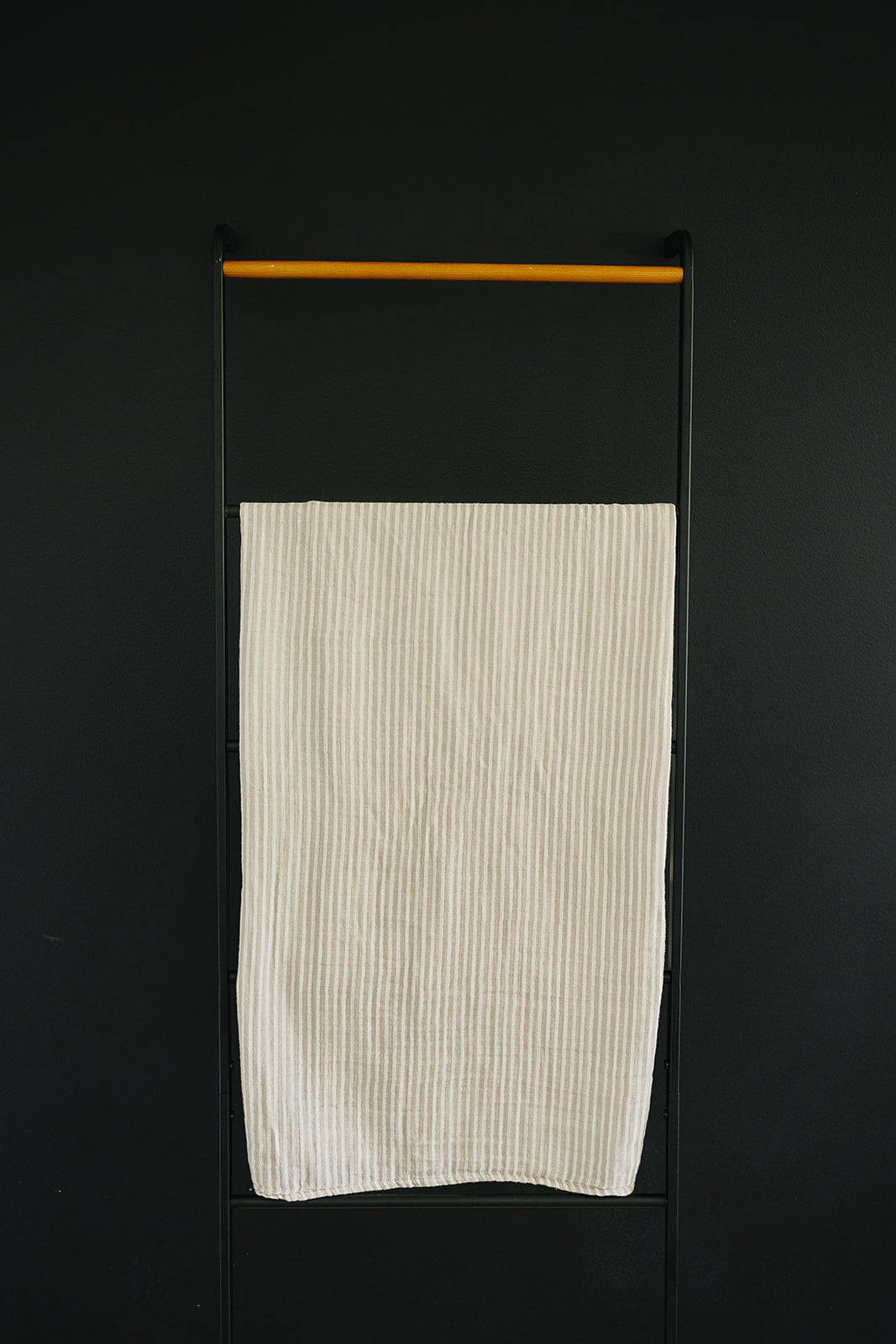 Taupe Stripe Muslin Swaddle Blanket - HoneyBug