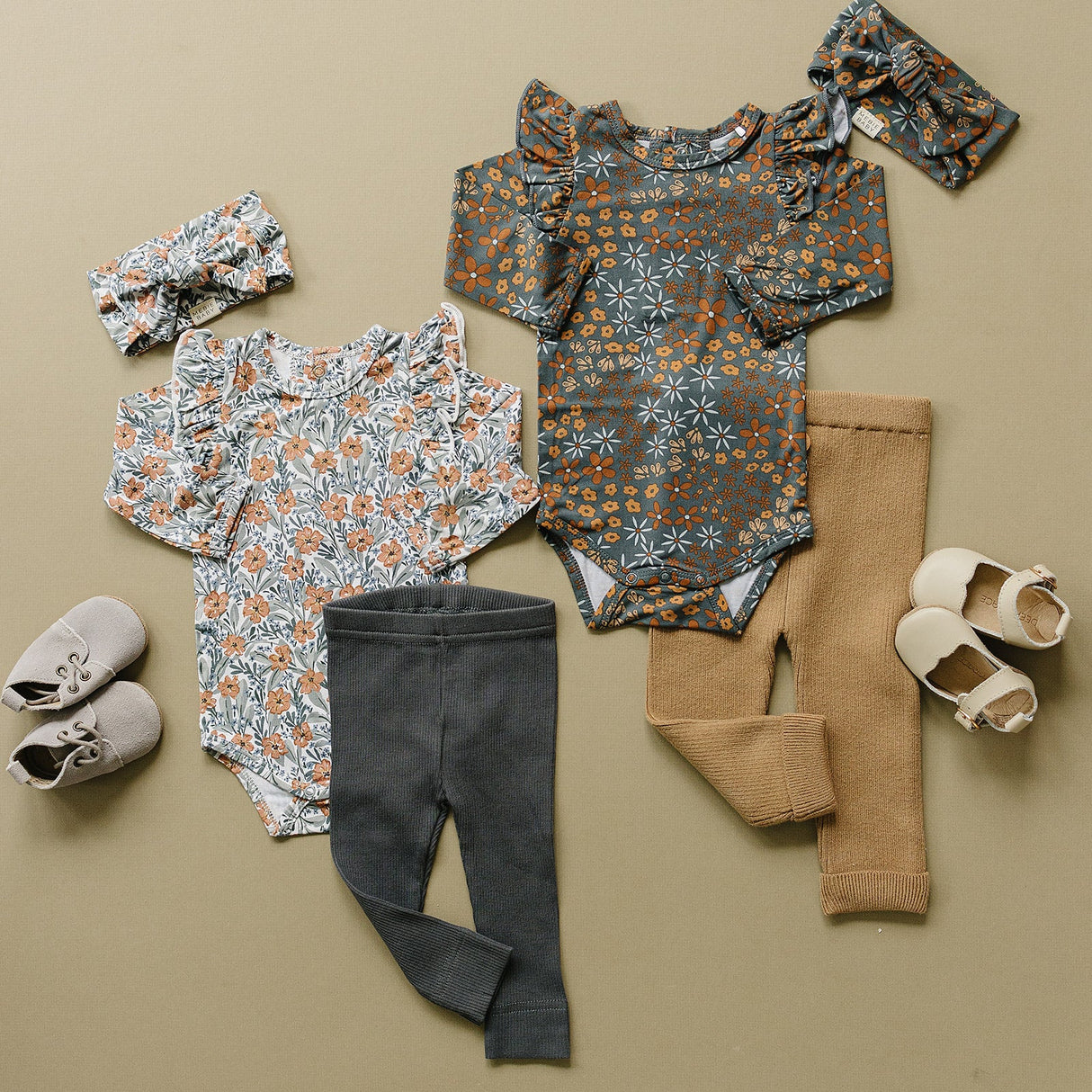 Dainty Meadow Ruffle Sleeve Bamboo Bodysuit - HoneyBug