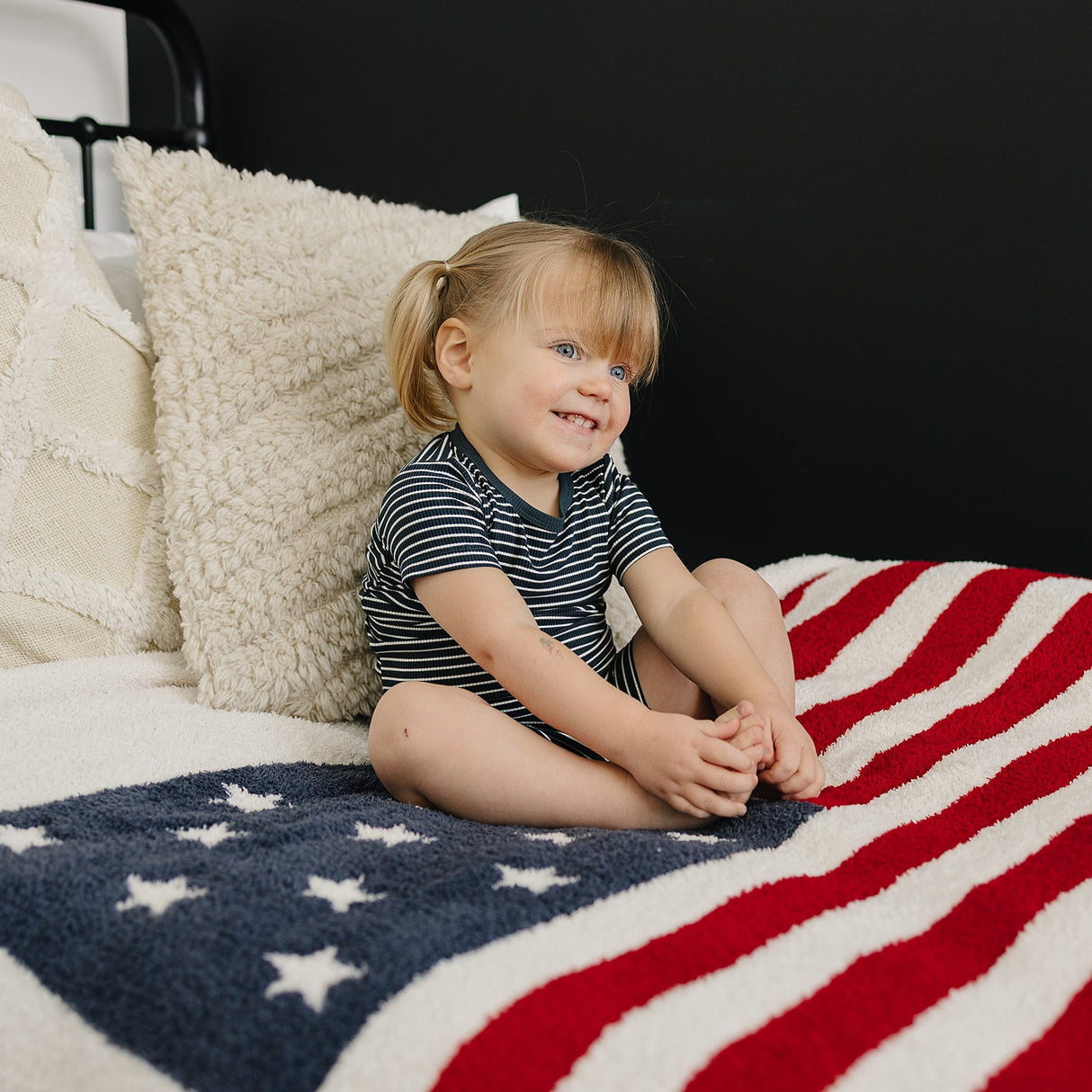 Navy Stripes Ribbed Bamboo Cozy Short Set - HoneyBug