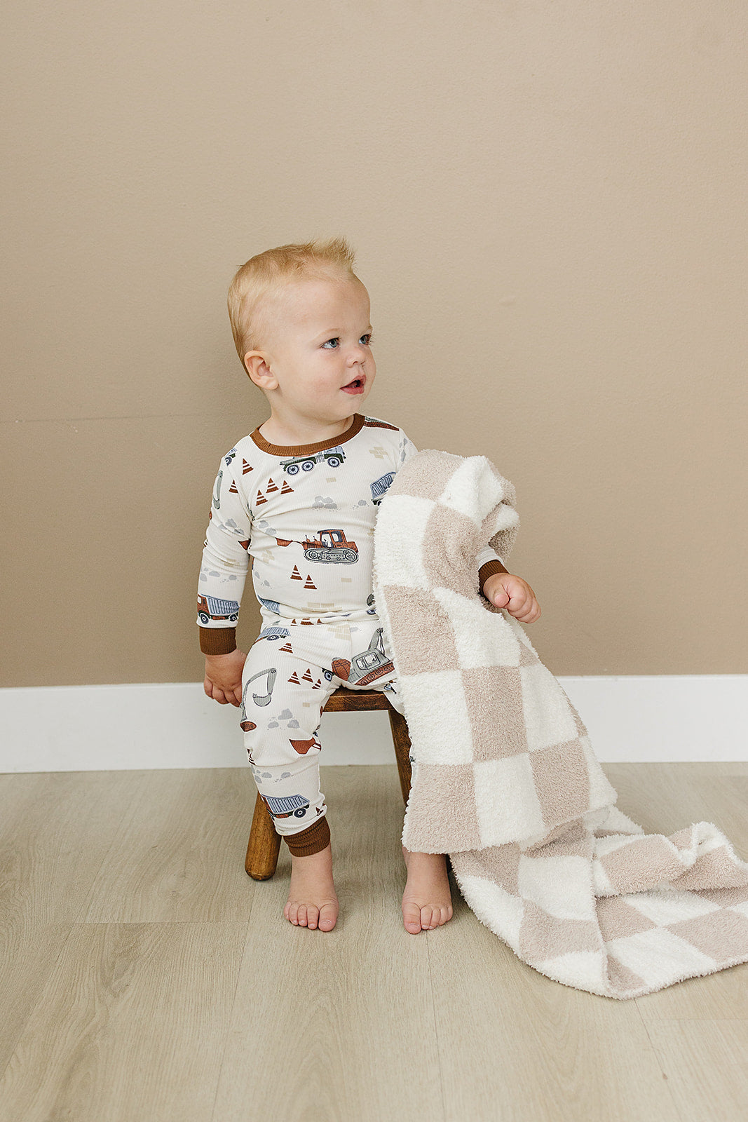Construction Trucks Ribbed Cozy Set - HoneyBug