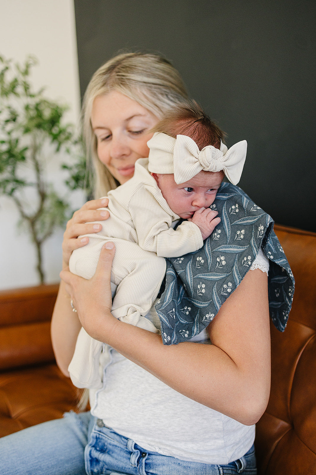Navy Berry Muslin Burp Cloth - HoneyBug