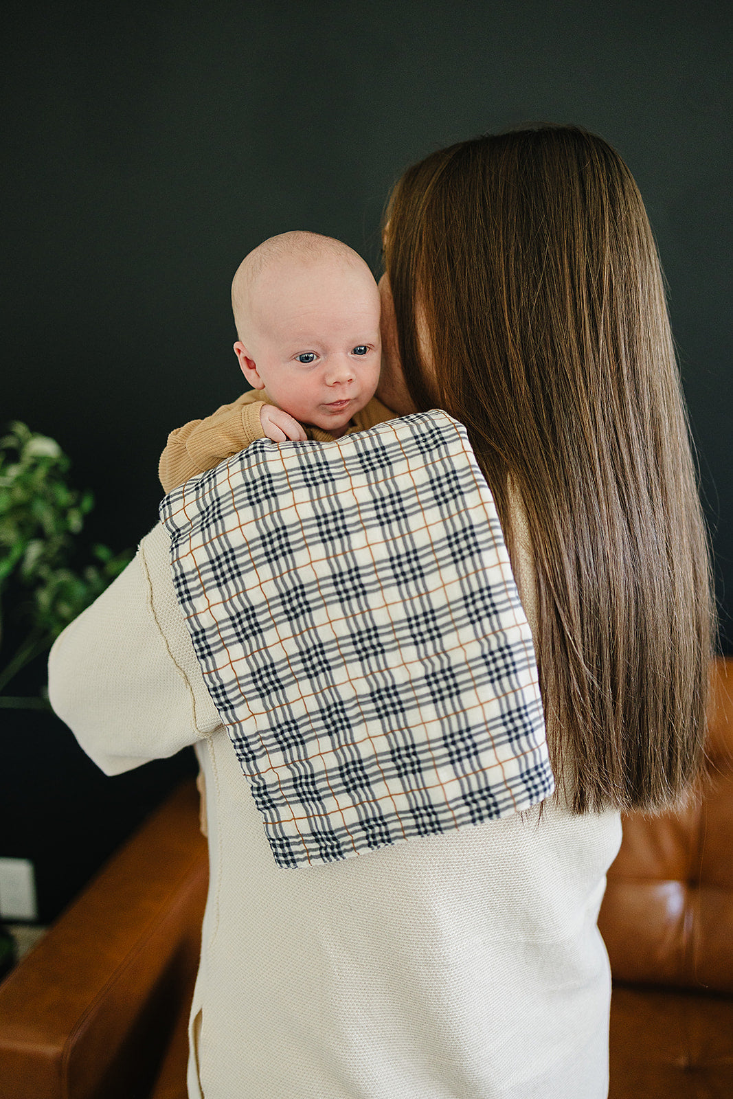 Vintage Plaid Muslin Burp Cloth - HoneyBug