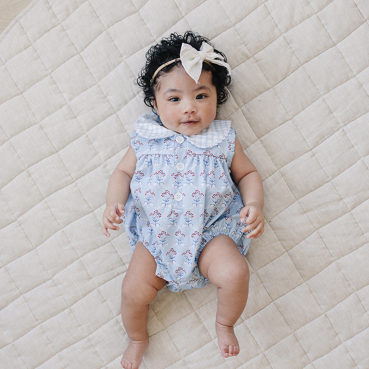 Blue Meadow Bubble Romper