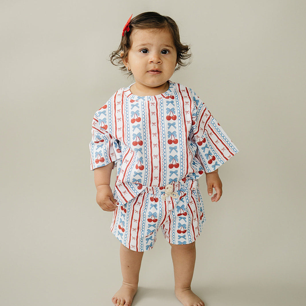 Shorts Set | Cherries & Stripes