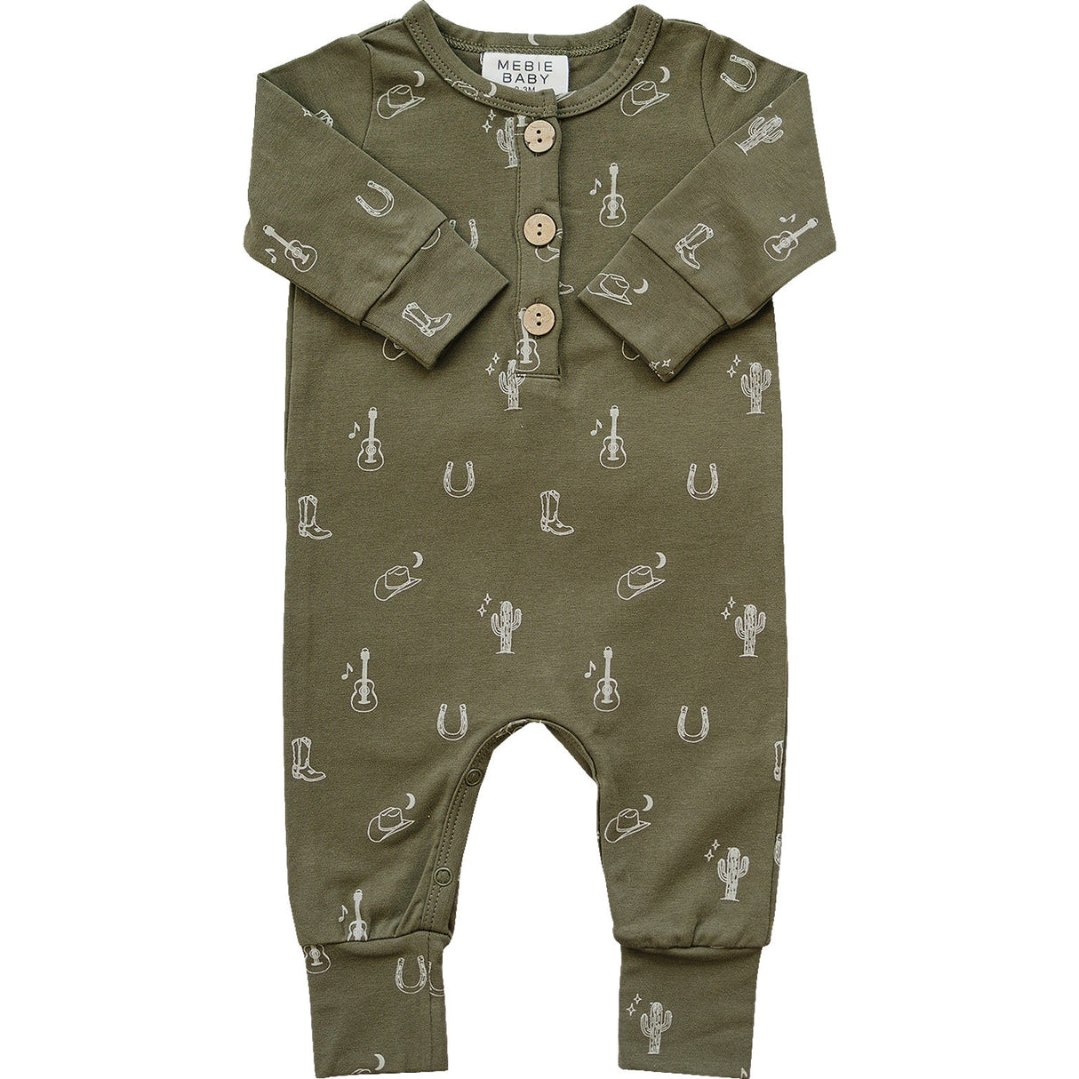 Nashville Long Sleeve Button Romper - HoneyBug