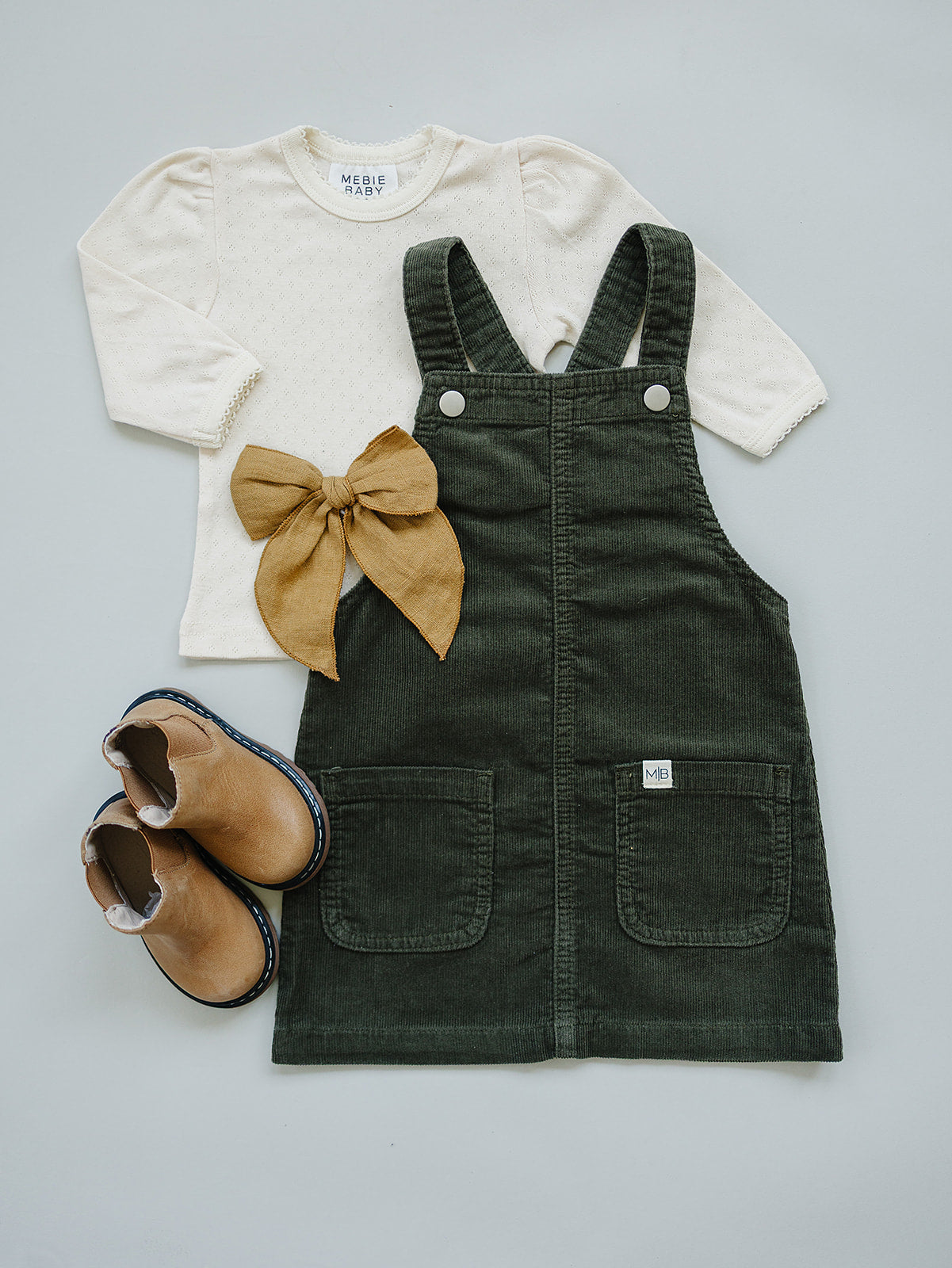 Green Corduroy Dress - HoneyBug