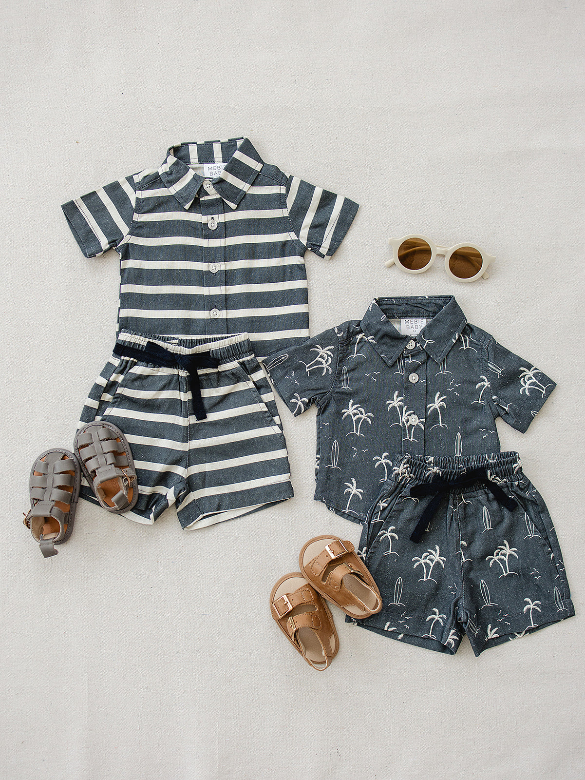 Stripe Linen Button Up Shirt - HoneyBug