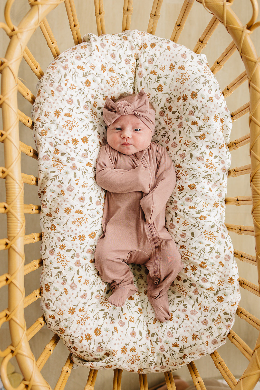 Dusty Rose Bamboo Footed Zipper - HoneyBug