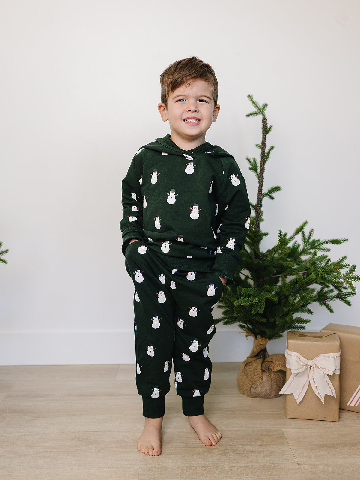 Snowman Hooded French Terry Set - HoneyBug