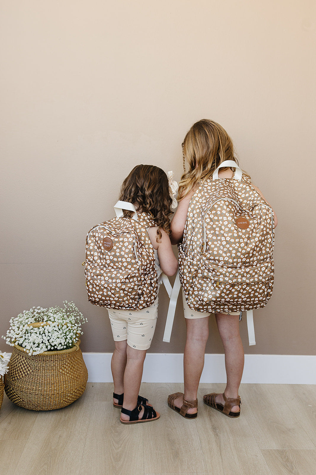 Mustard Floral Large Backpack - HoneyBug