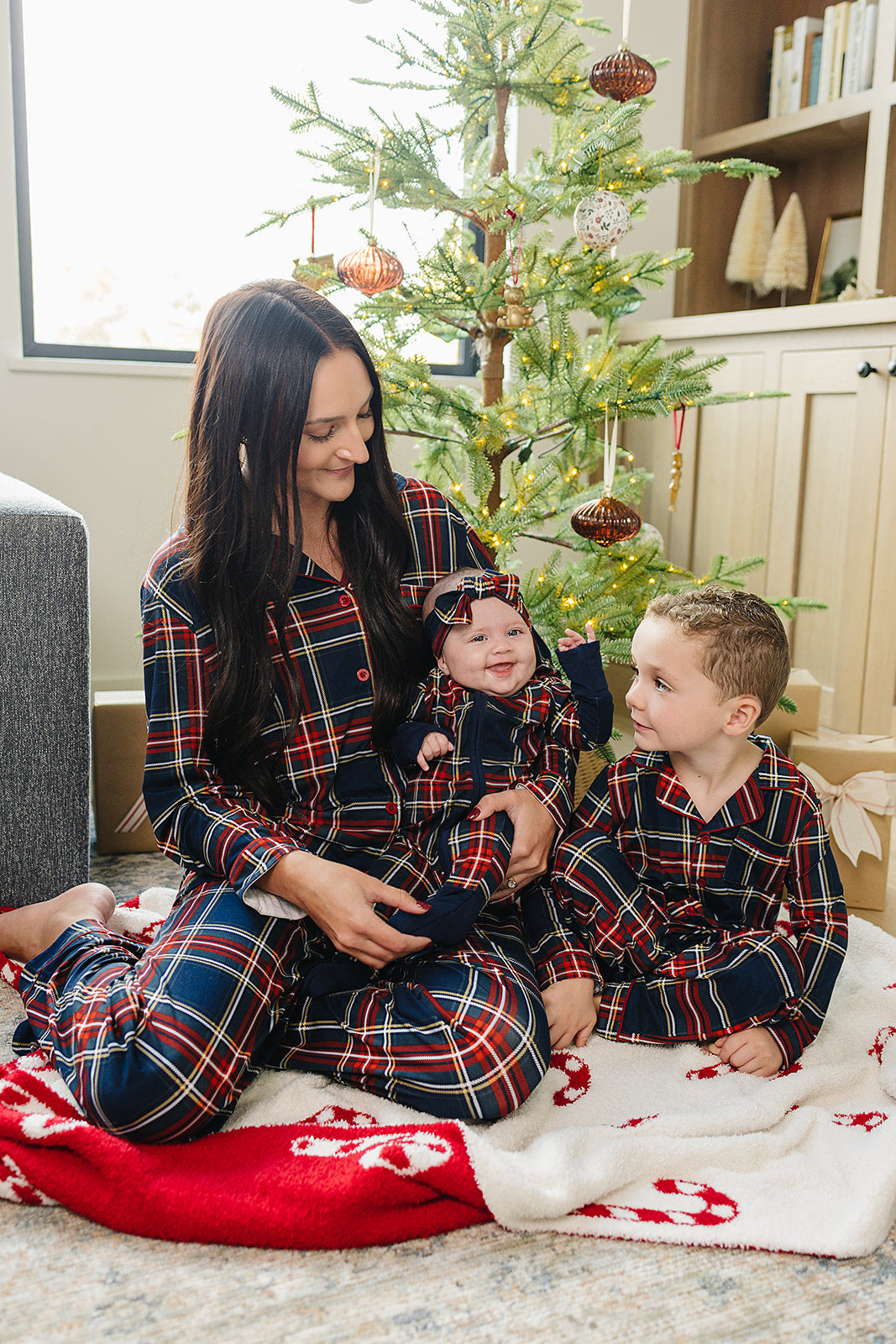 Christmas Plaid Collared Pajama Set - HoneyBug