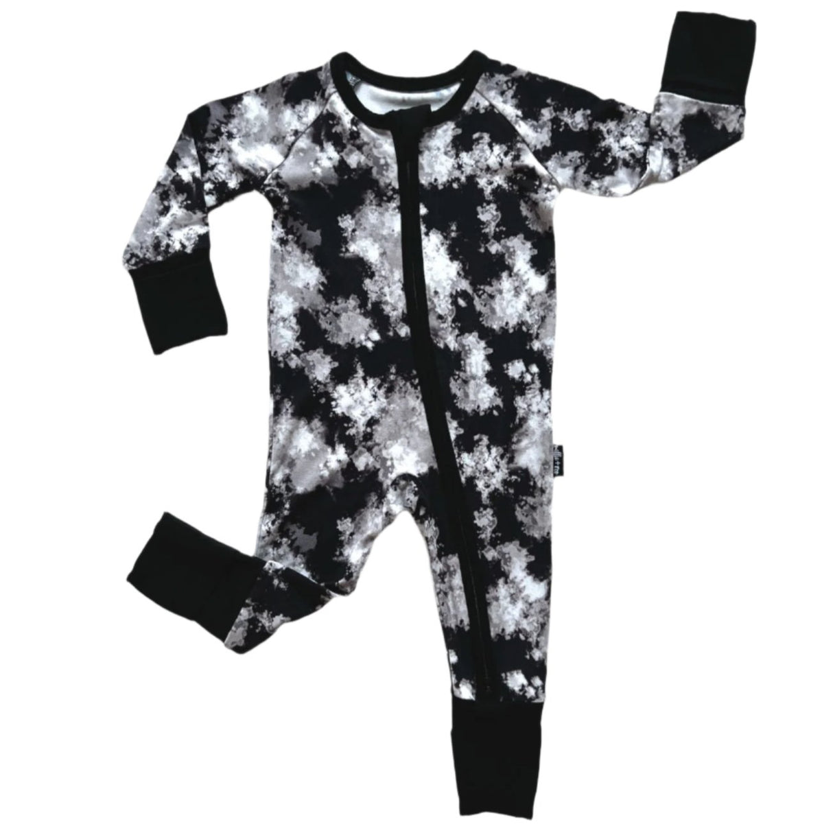Zip Romper - Black Tie Dye - HoneyBug