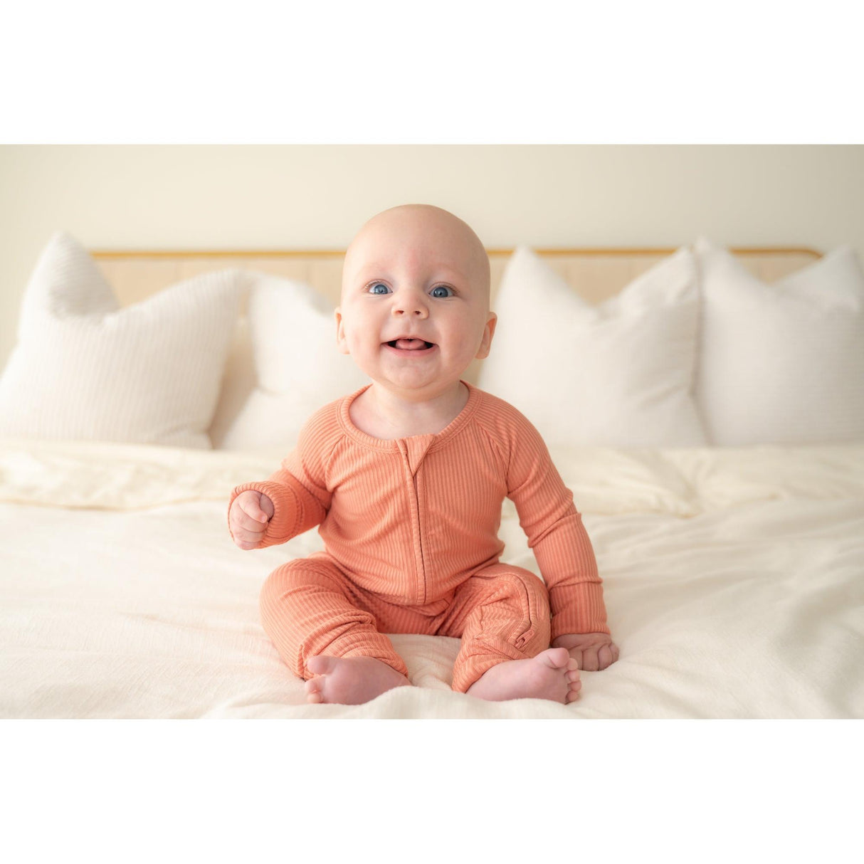 ZIP ROMPER - Red Rock Ribbed - HoneyBug