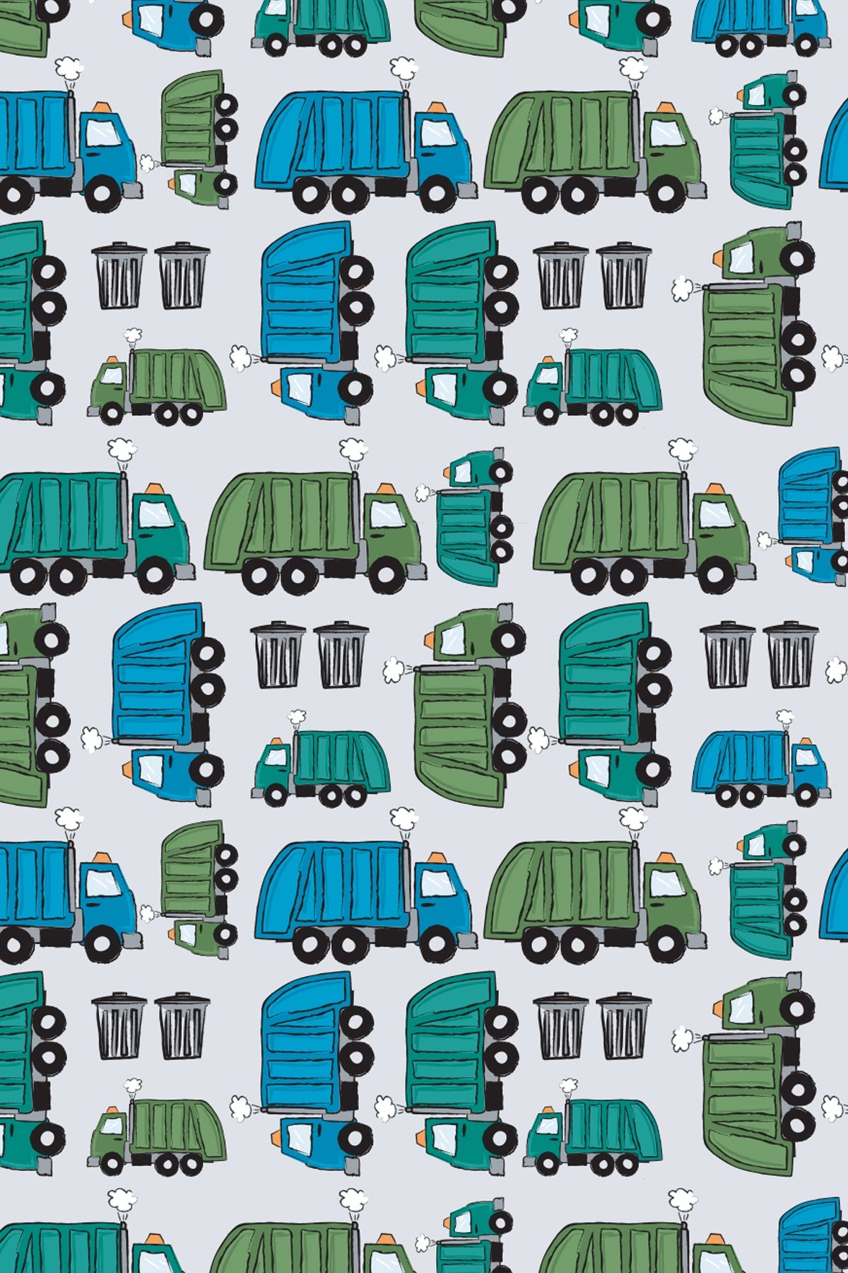 Long Sleeve Pajama Set - Garbage Trucks - HoneyBug