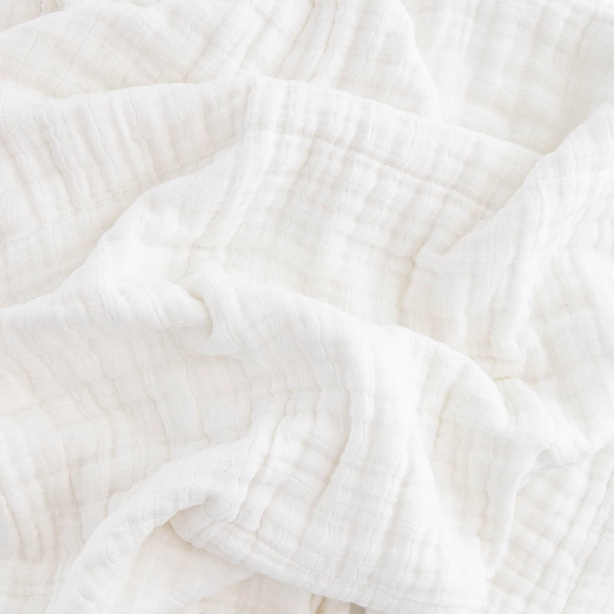 Cotton Muslin Baby Quilt - White - HoneyBug