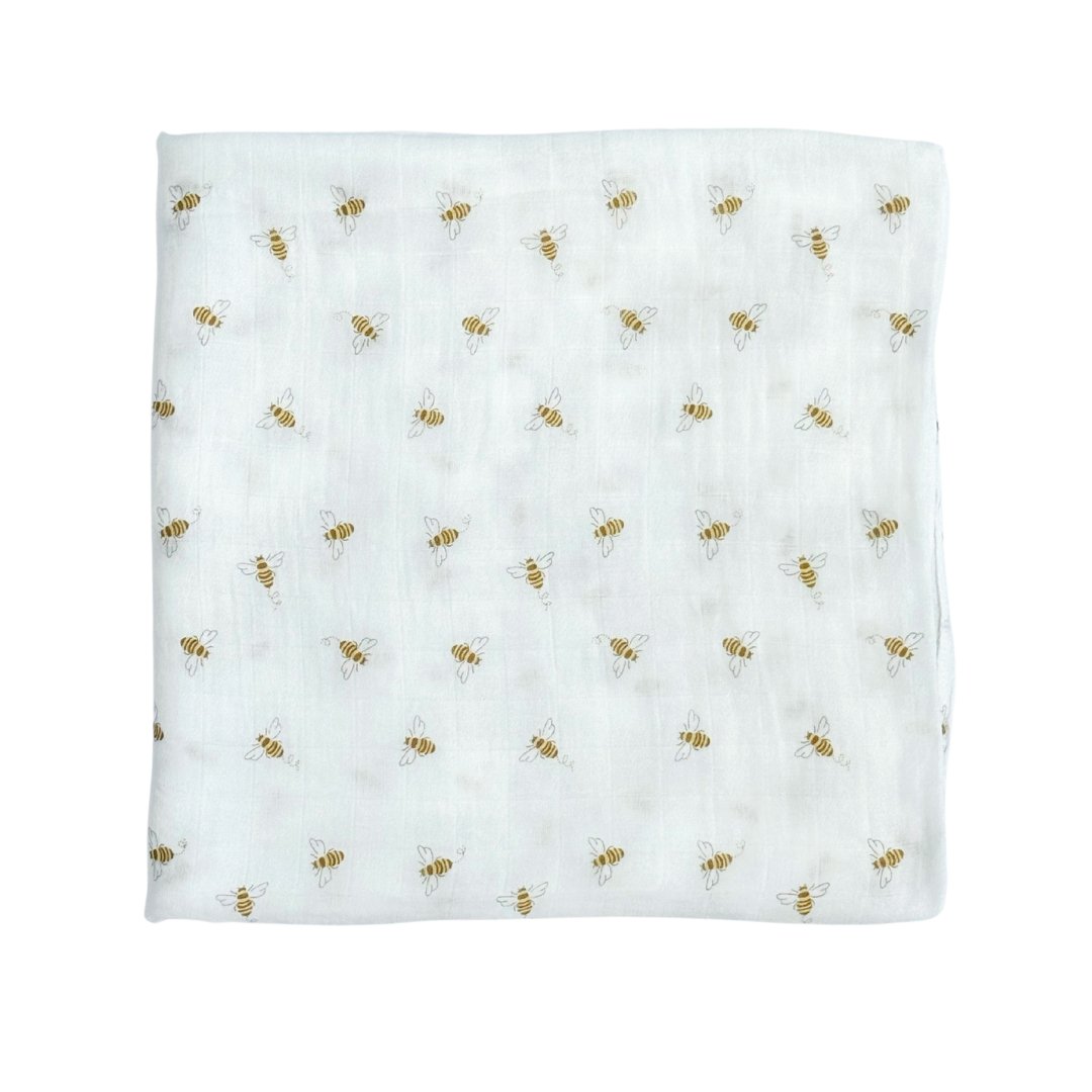 Bamboo Muslin Swaddle Blanket in Baby Ballers - HoneyBug