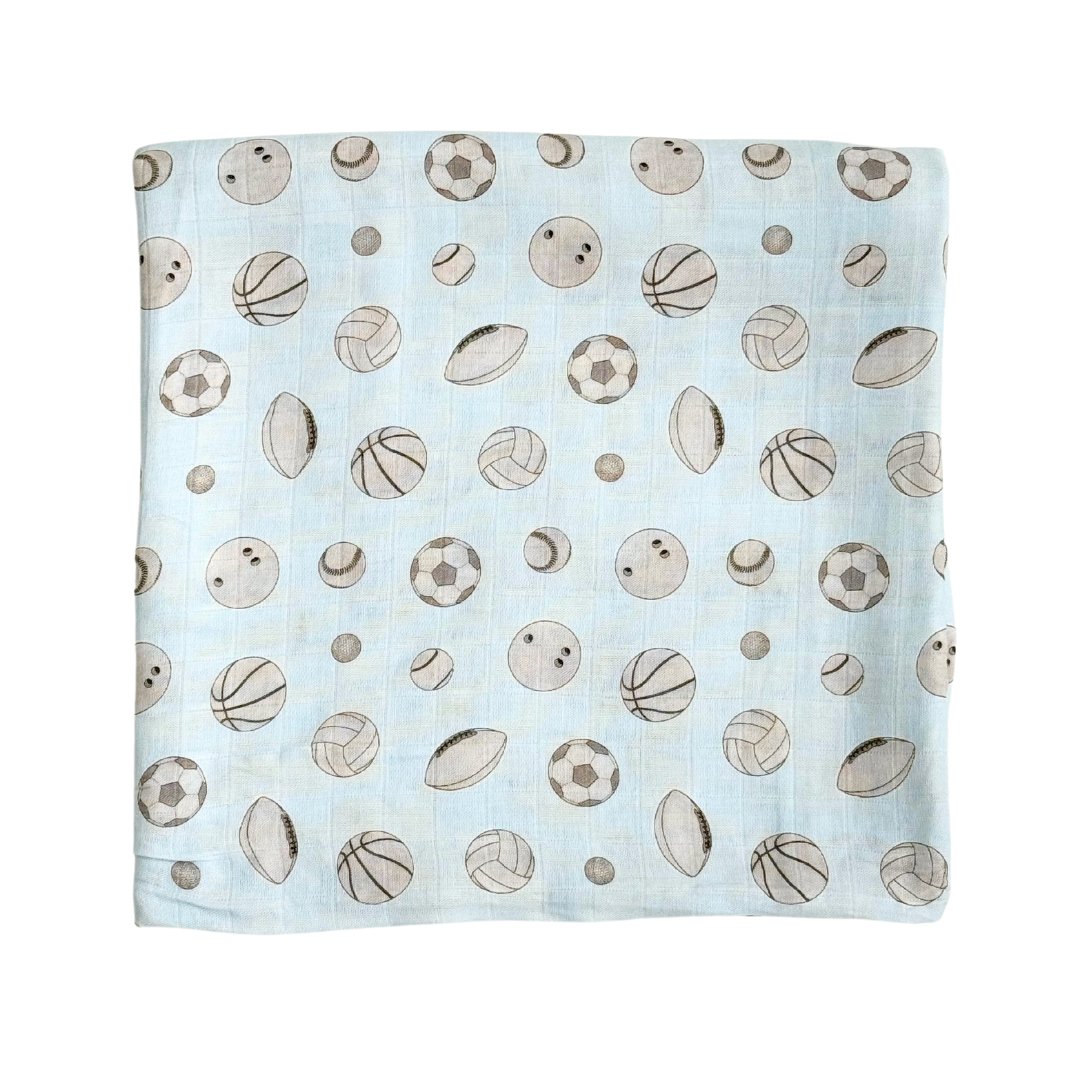 Bamboo Muslin Swaddle Blanket in The Fun-gis - HoneyBug