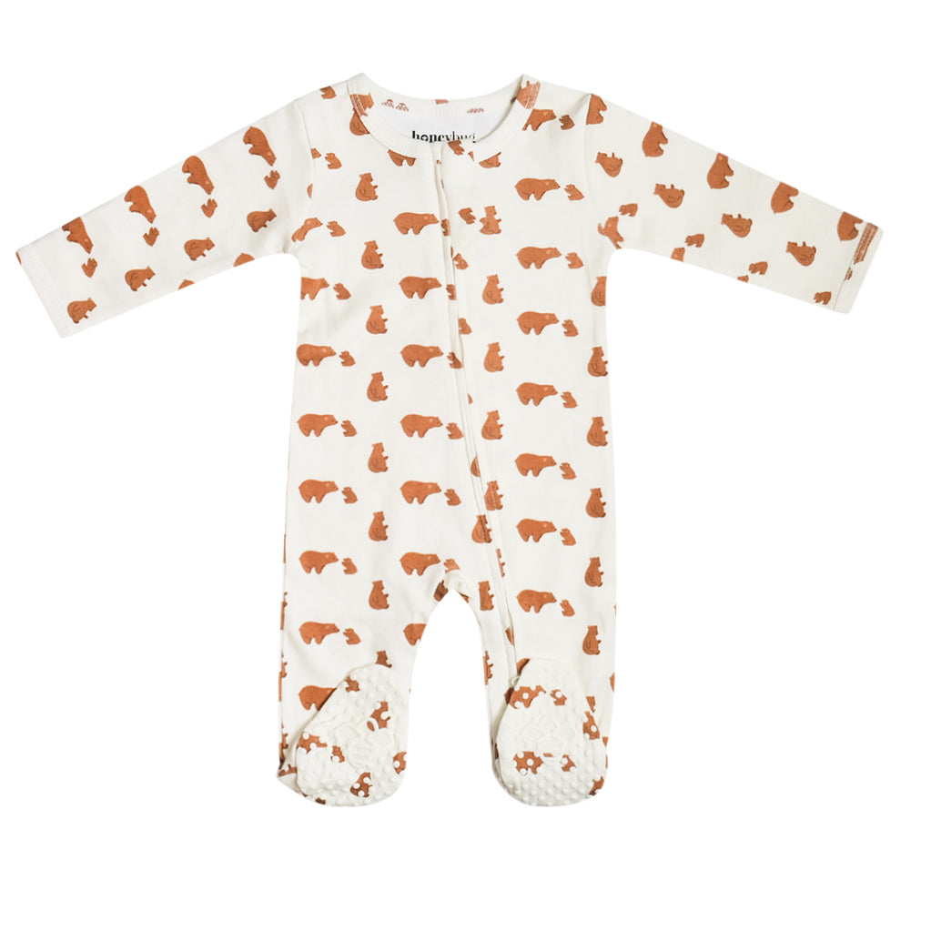 Organic Cotton Footie - Bears - HoneyBug
