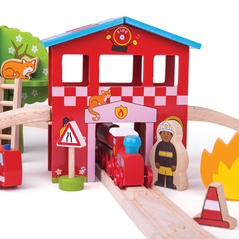 Fire Station Train Set - HoneyBug