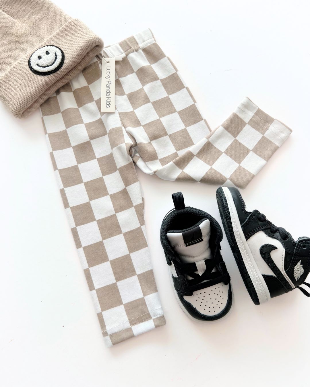 Checkered Leggings | Latte - HoneyBug