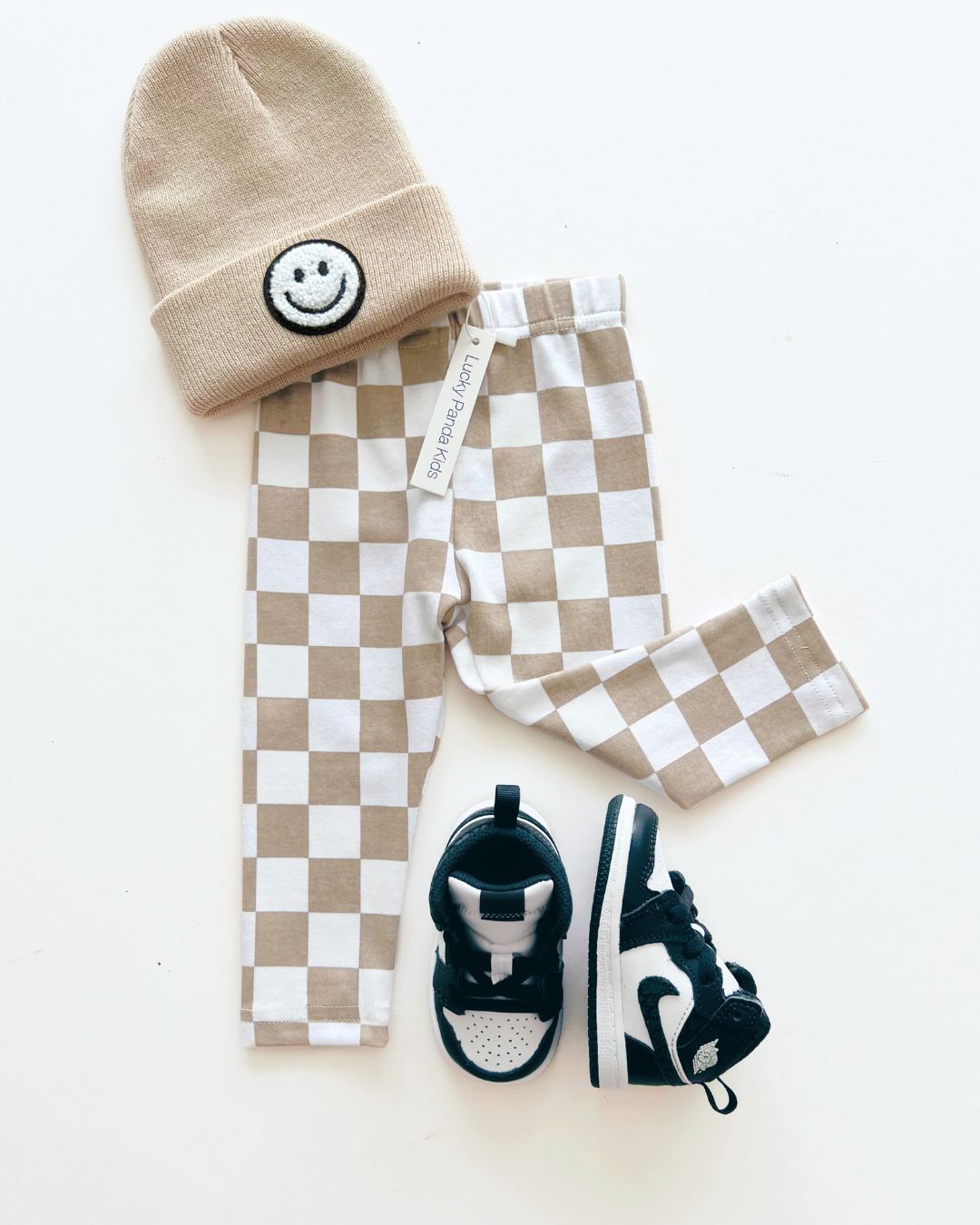 Checkered Leggings | Latte - HoneyBug