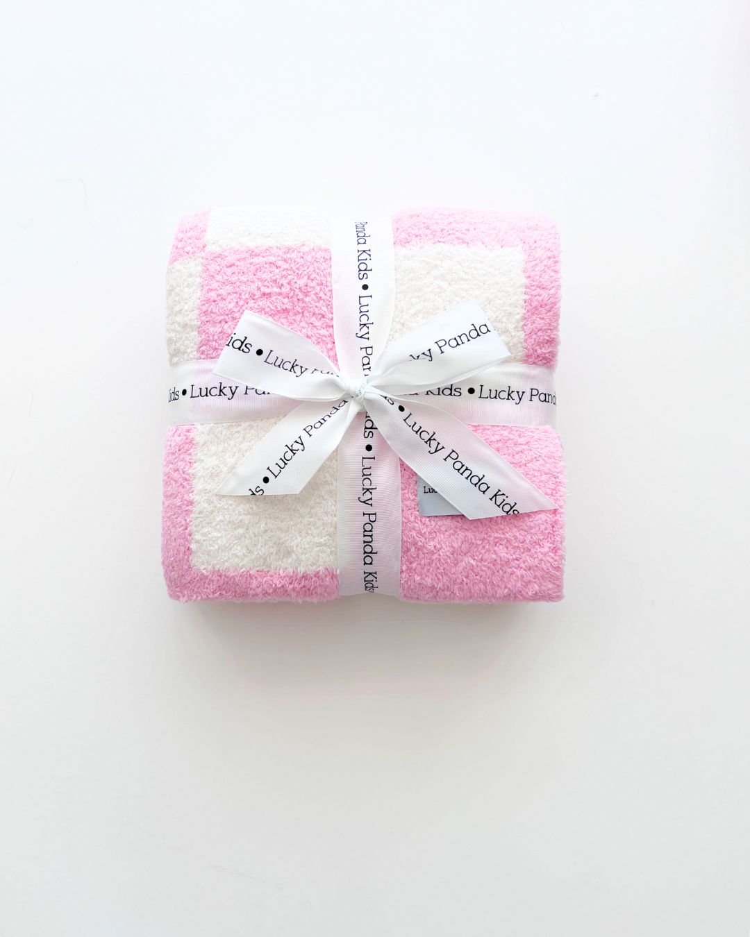 Checkered Plush Blanket | Pink - HoneyBug