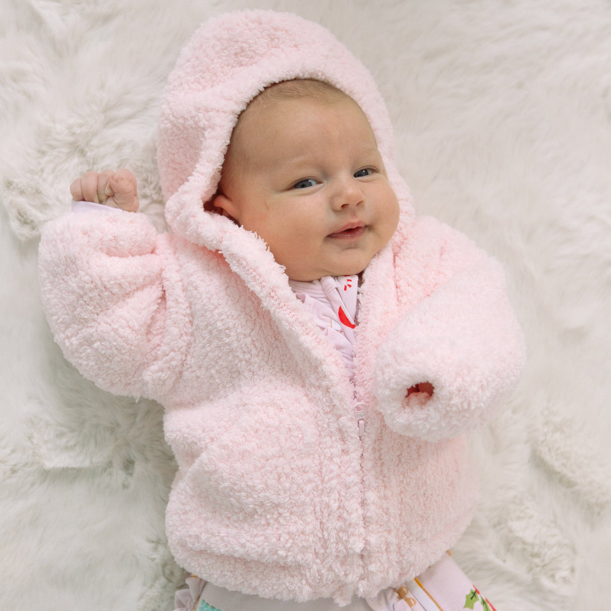 Chenille Hoodie - Pretty Pink - HoneyBug