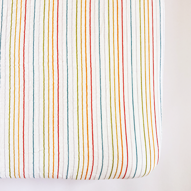 Rainbow Stripe Crib Sheet
