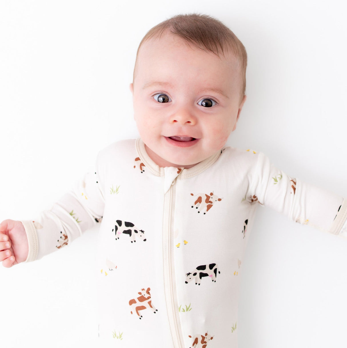 Cow Zippered Footie - HoneyBug