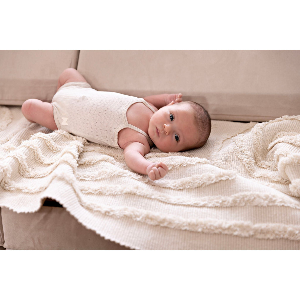 Pointelle Natural Boy + White (Three Pack) - HoneyBug