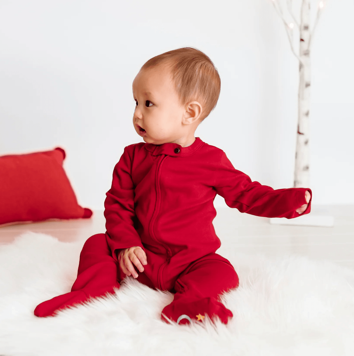 2 pc. footie set | Red and Green - HoneyBug
