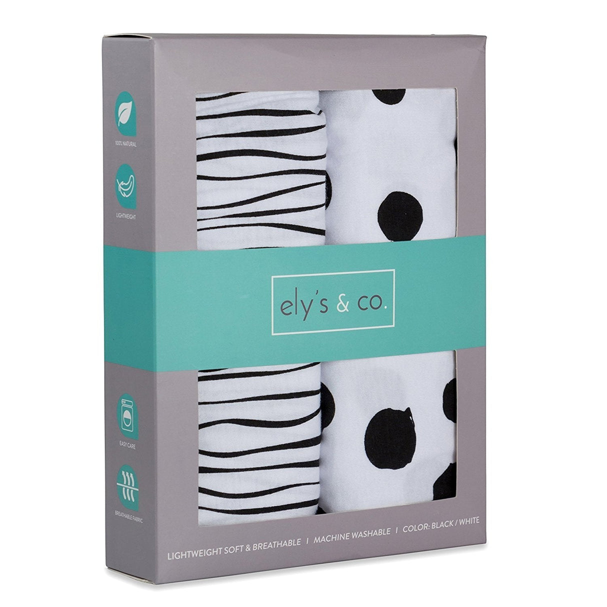 Changing Pad Cover | Cradle Sheet Set - Black & White Abstract - HoneyBug