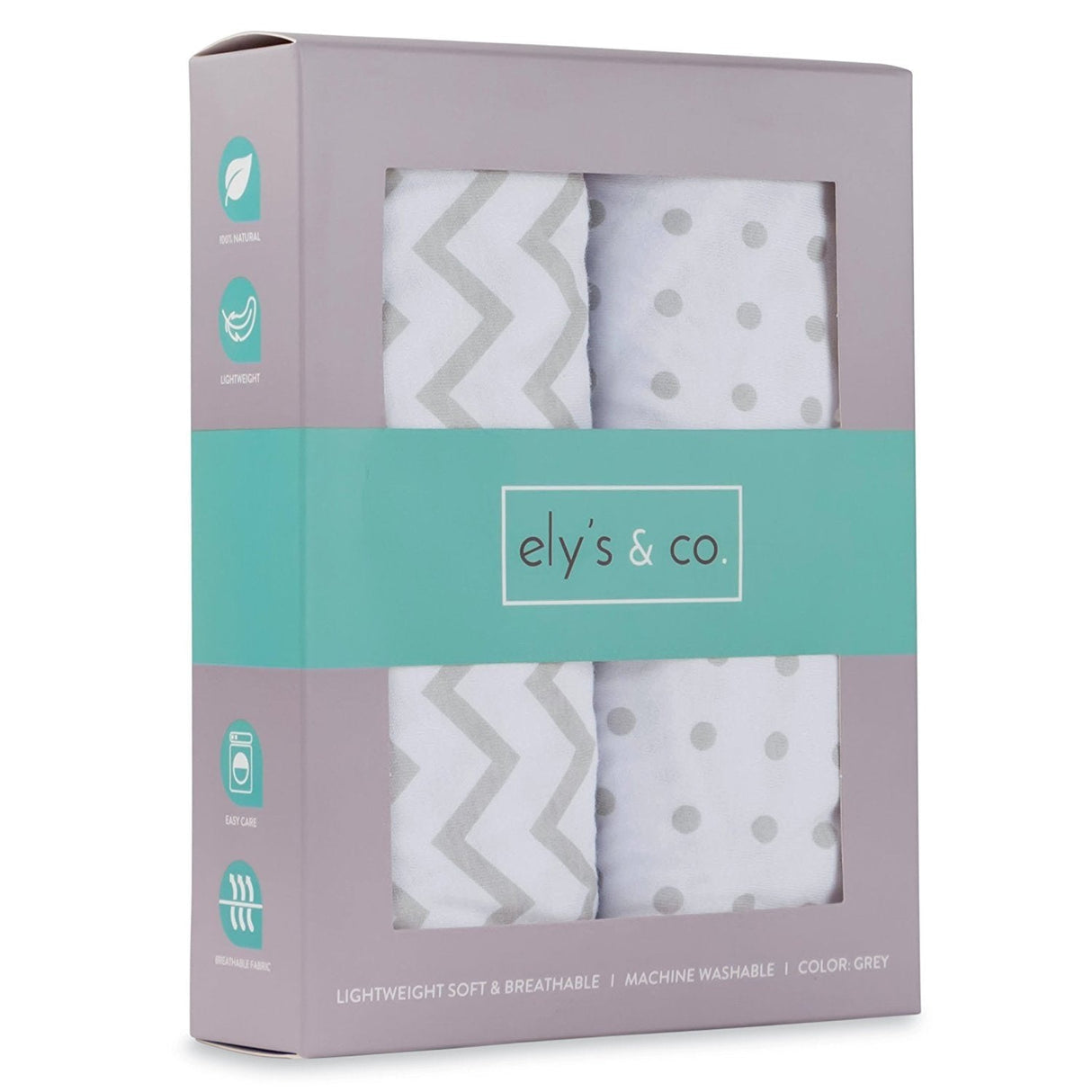 Bassinet Sheet Set - Grey Chevron & Polka Dot - HoneyBug