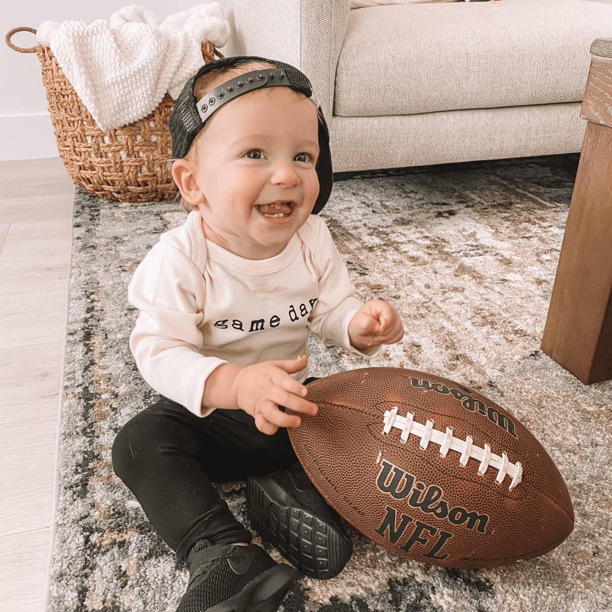 Game Day Organic Cotton Baby Bodysuit Long Sleeve - HoneyBug