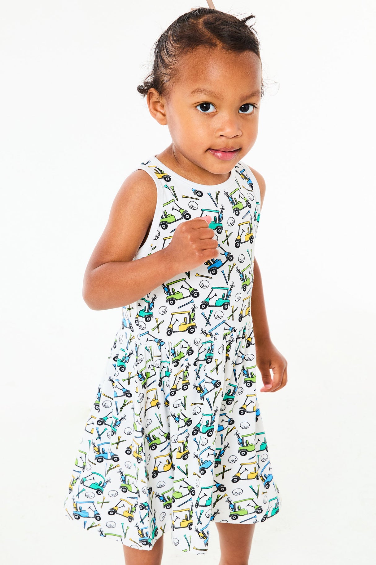 Stretchy Sleeveless Twirl Dress - Golf - HoneyBug