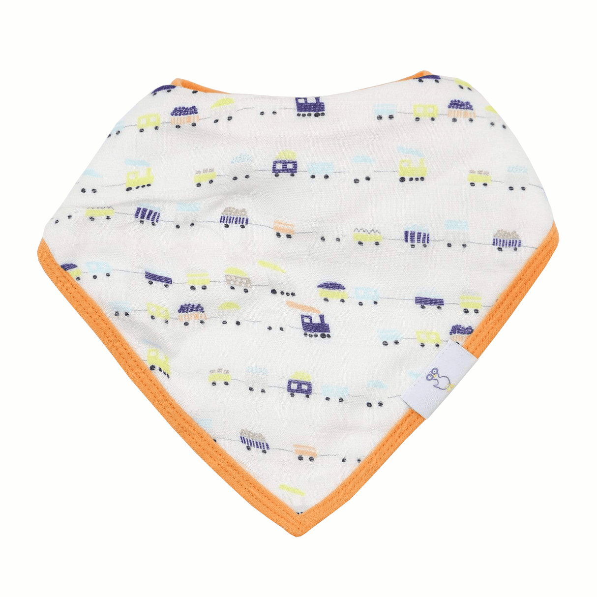 Circles and Trains 2 Pack Muslin & Terry Cloth Bib Set - HoneyBug