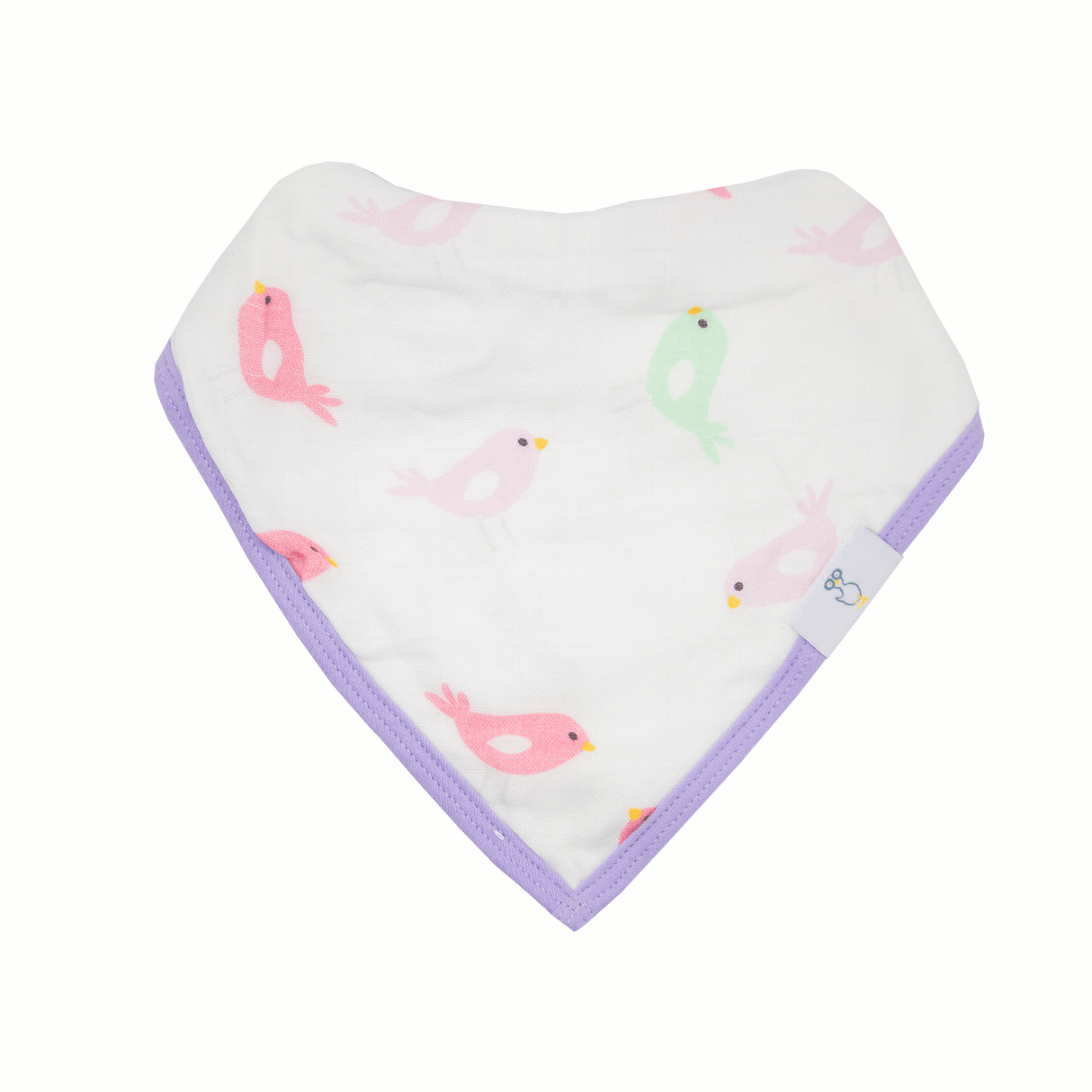 Hearts and Birds 2 Pack Muslin & Terry Cloth Bib Set - HoneyBug