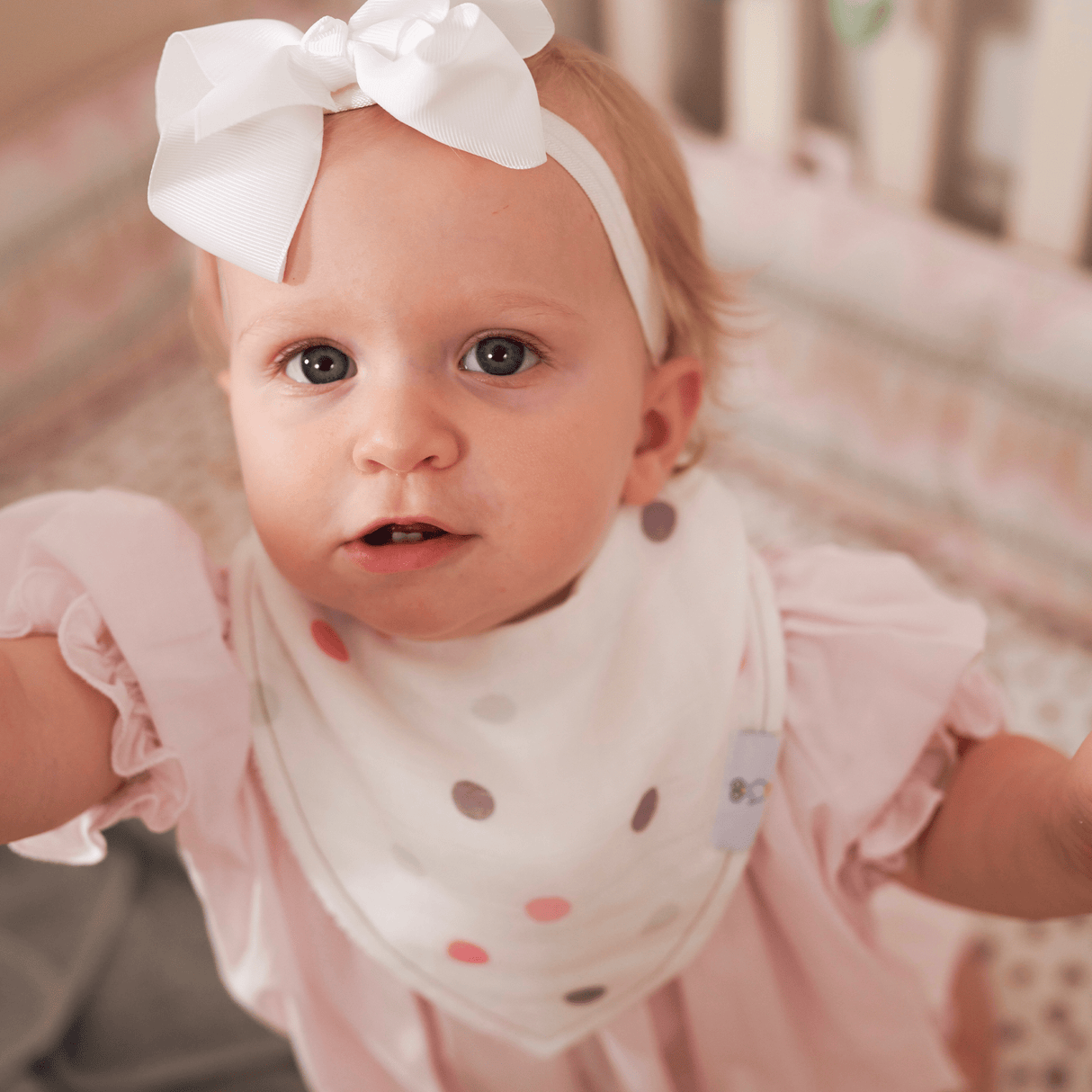 Mom and Dots 2 Pack Muslin & Terry Cloth Bib Set - HoneyBug
