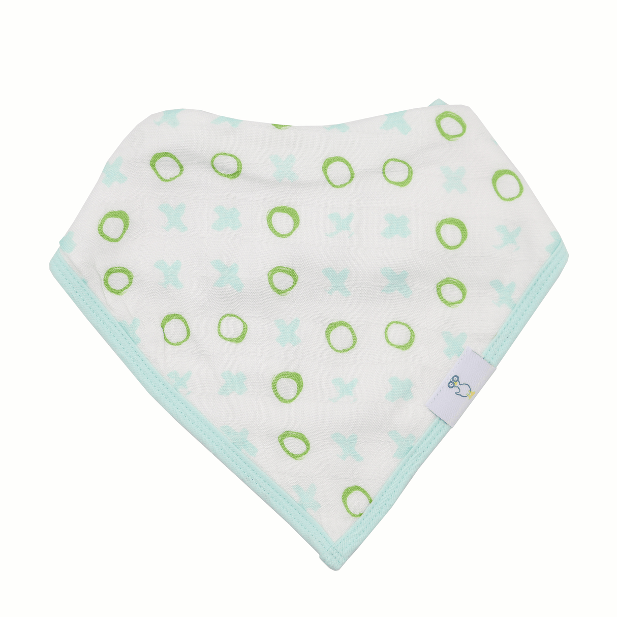 Peas and XO Mint 2 Pack Muslin & Terry Cloth Bib Set - HoneyBug