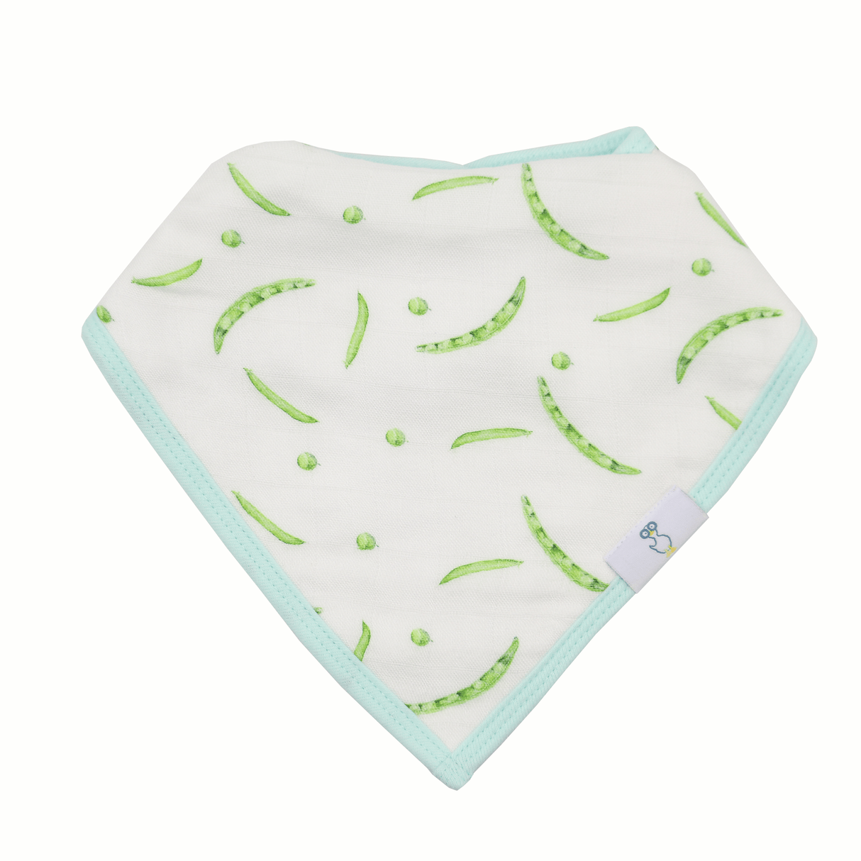 Peas and XO Mint 2 Pack Muslin & Terry Cloth Bib Set - HoneyBug