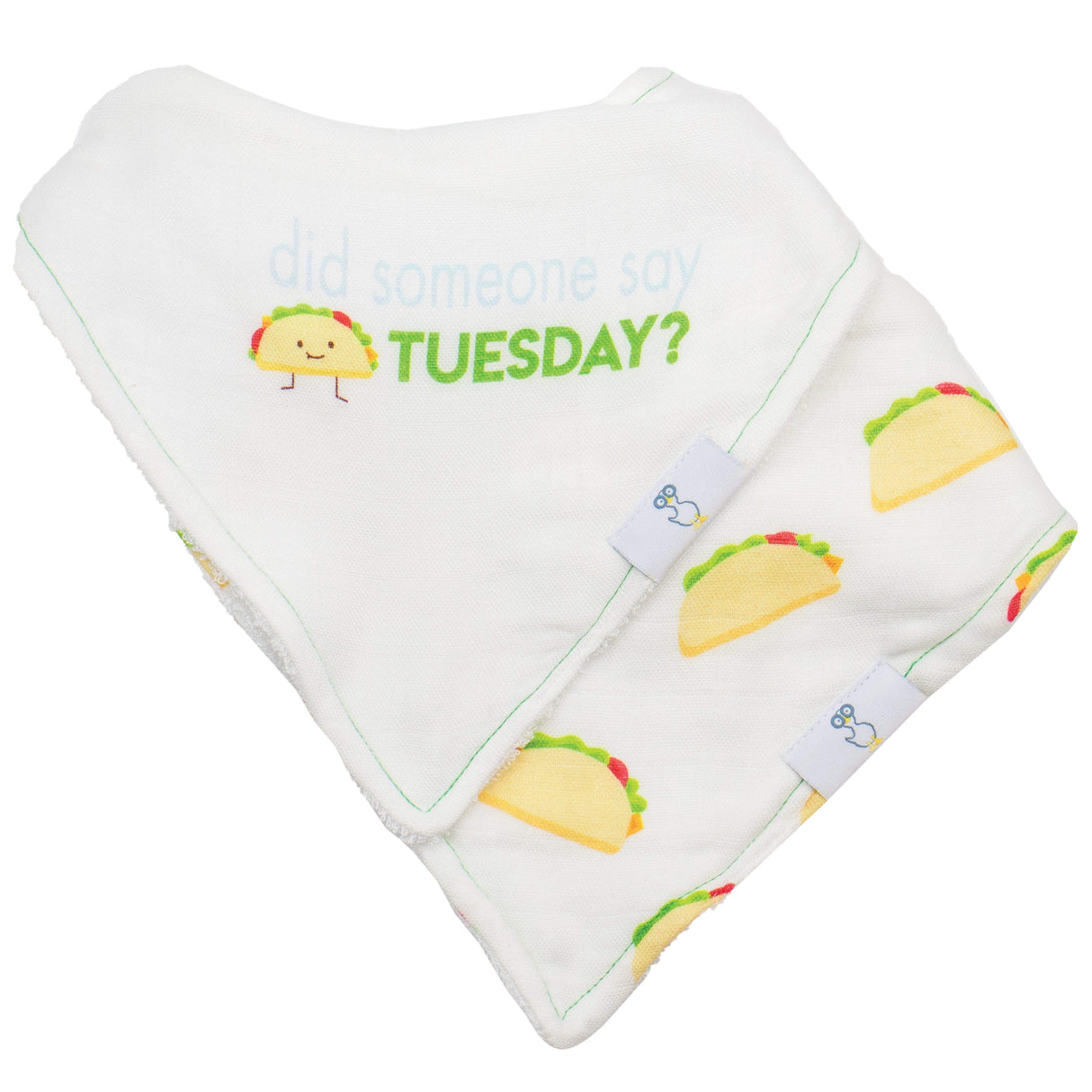 Taco Tuesday and Taco 2 Pack Muslin & Terry Cloth Bib Set - HoneyBug