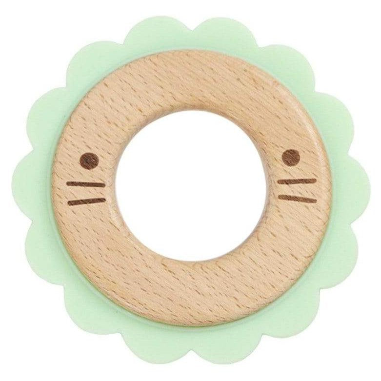 Lion Mint Animal Teether Wooden + Silicone - HoneyBug