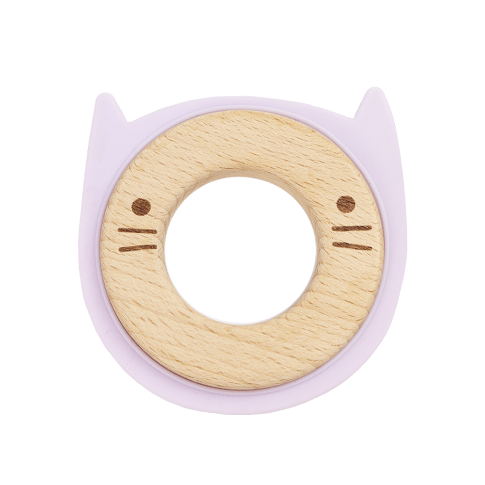 Lavender Animal Teether Wooden + Silicone - HoneyBug