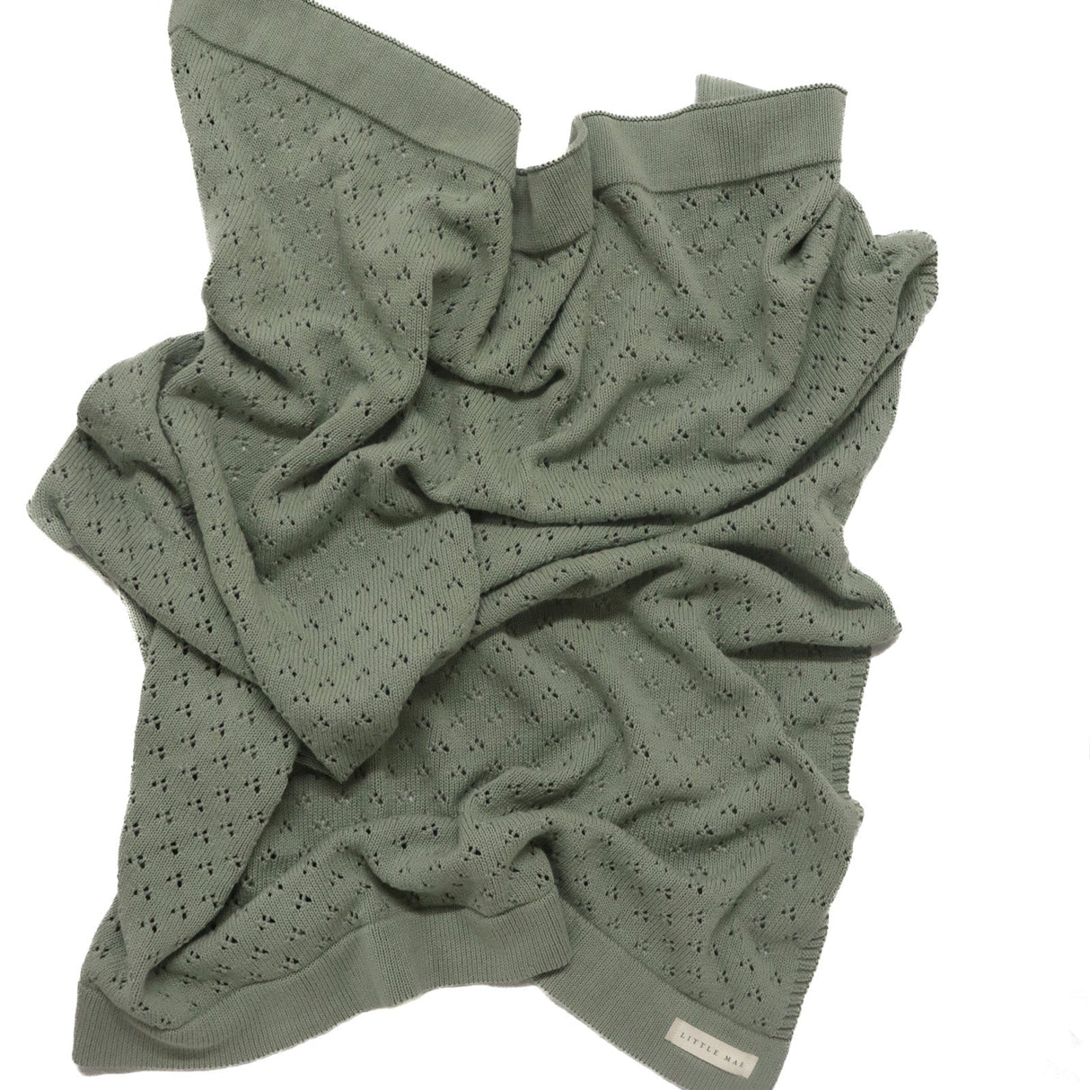Mint Pointelle Knit Blanket