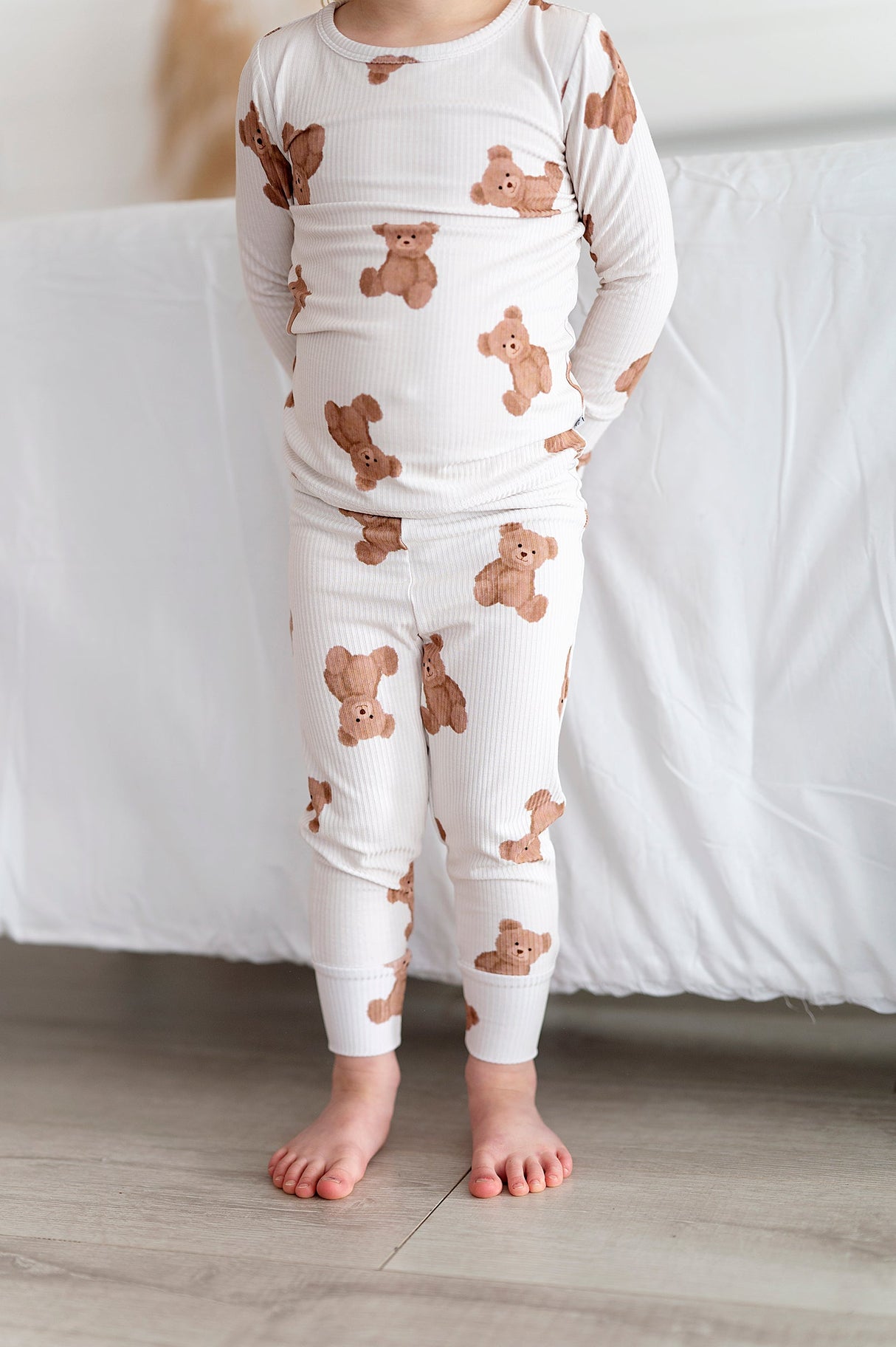 Ribbed Bear Two-Piece Long Set - HoneyBug