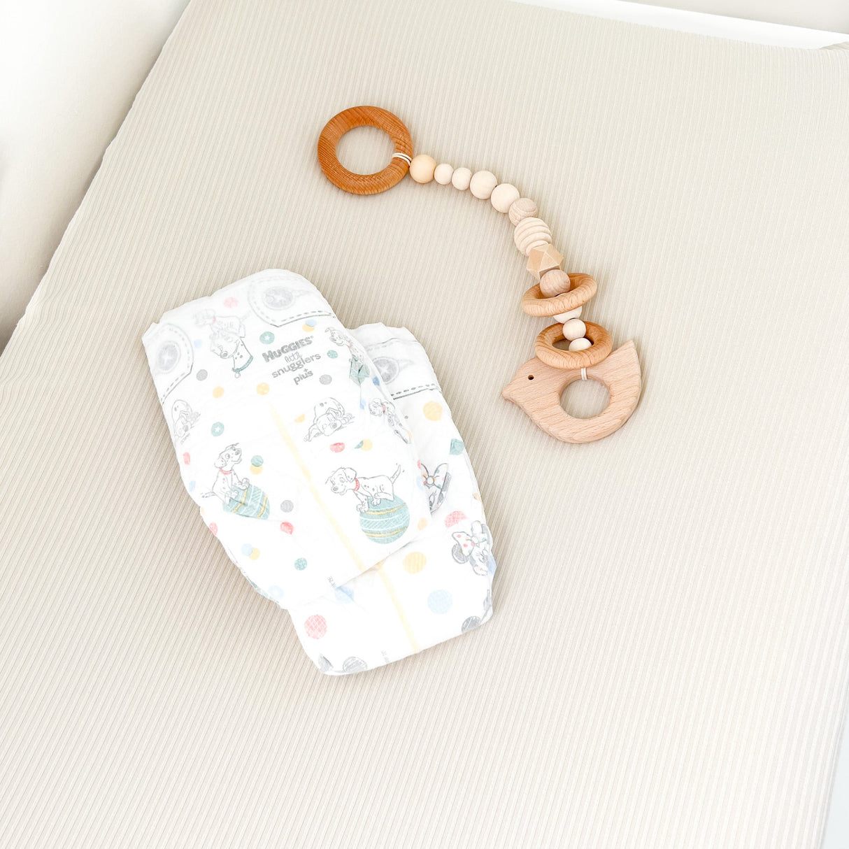 Oat Ribbed Changing Pad Cover