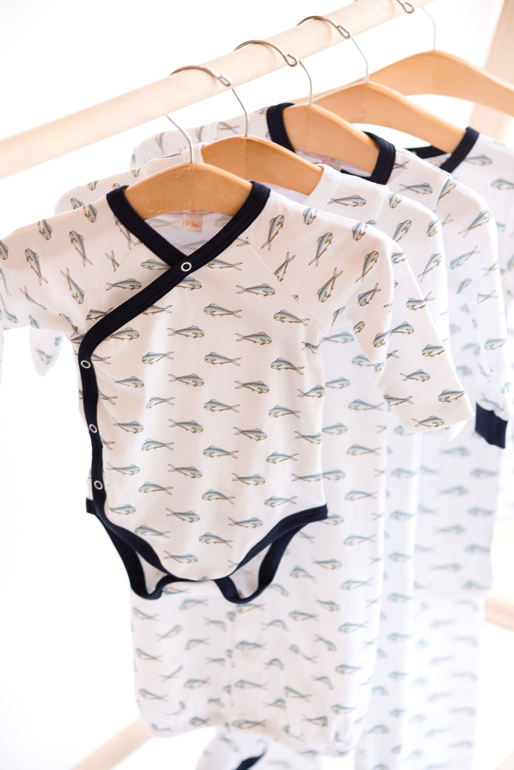 Mahi Mahi Kimono Sleeve Onesie - HoneyBug
