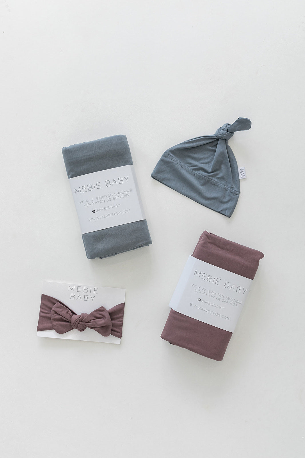 Dusty Blue Bamboo Stretch Swaddle - HoneyBug